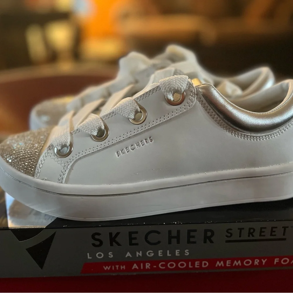 Skechers white lace